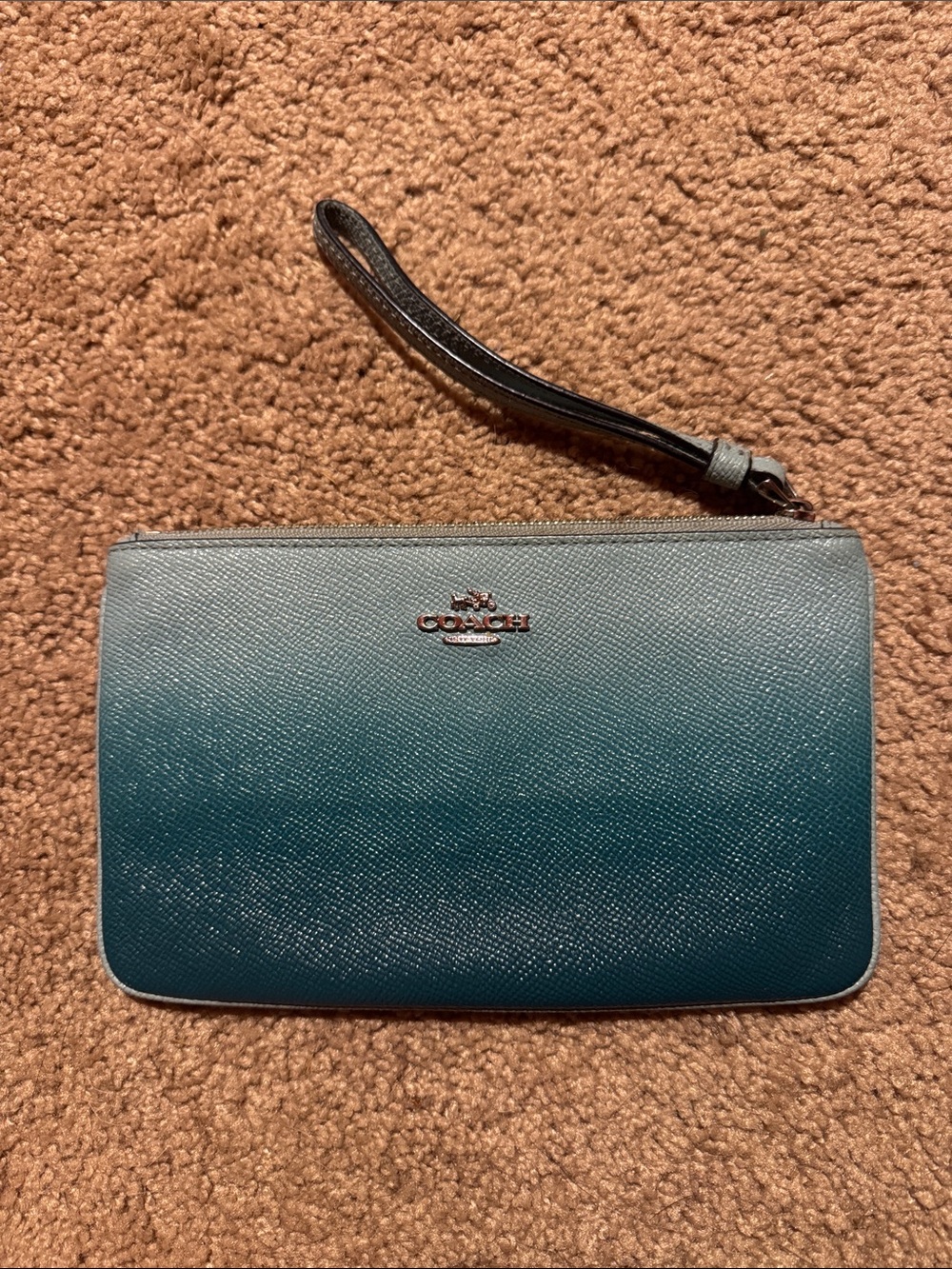 Blue Ombré Coach Wristlet